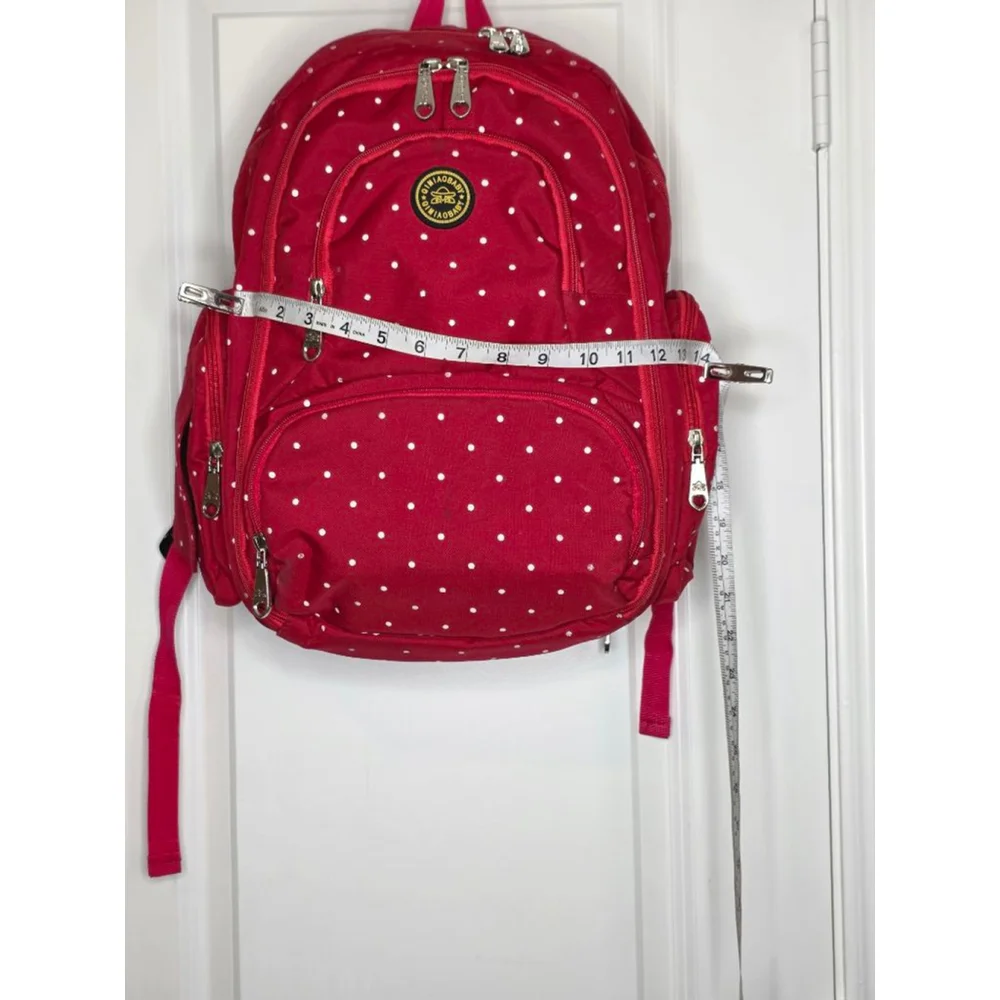 Qimiaobaby Multi-Function Diaper Bag Backpack – Red Polka Dot